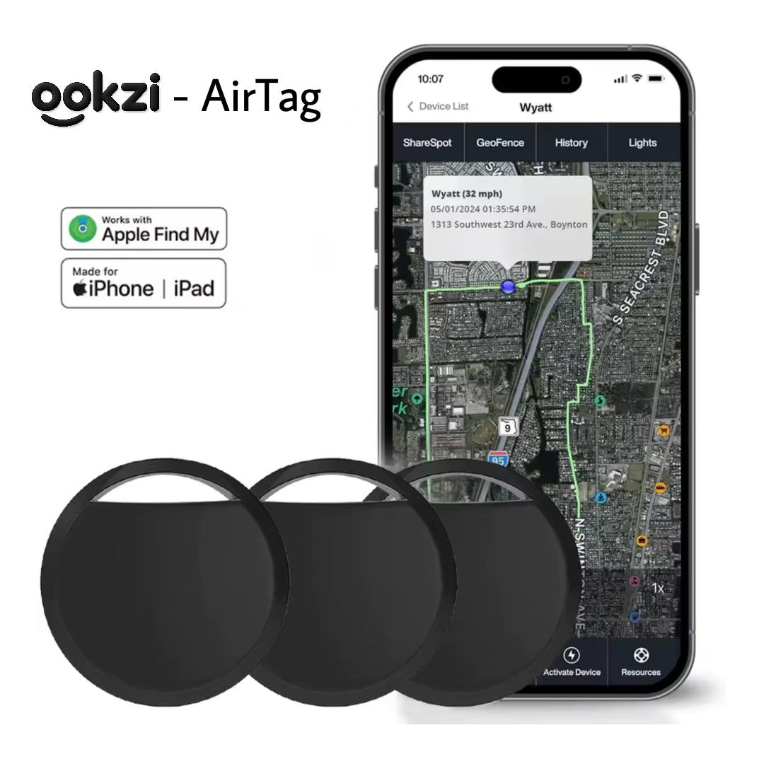 ookzie Airtag 4 Pack : Smart Bluetooth Tracker Works with Apple Find My (iOS Only)