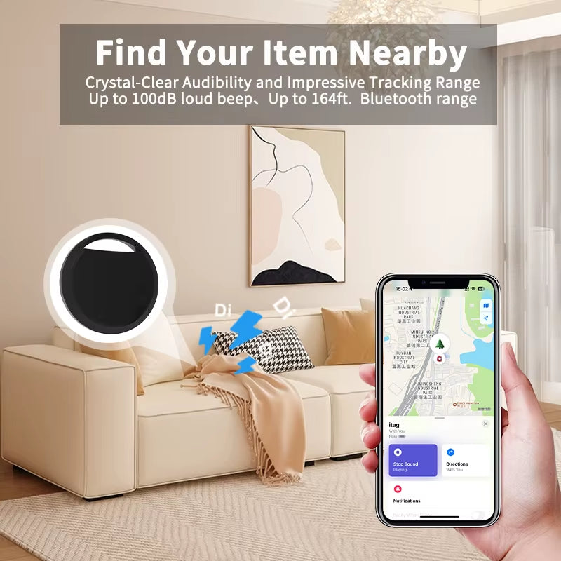ookzie Airtag 4 Pack : Smart Bluetooth Tracker Works with Apple Find My (iOS Only)