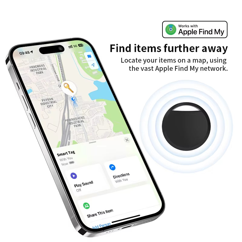 ookzie Airtag 4 Pack : Smart Bluetooth Tracker Works with Apple Find My (iOS Only)